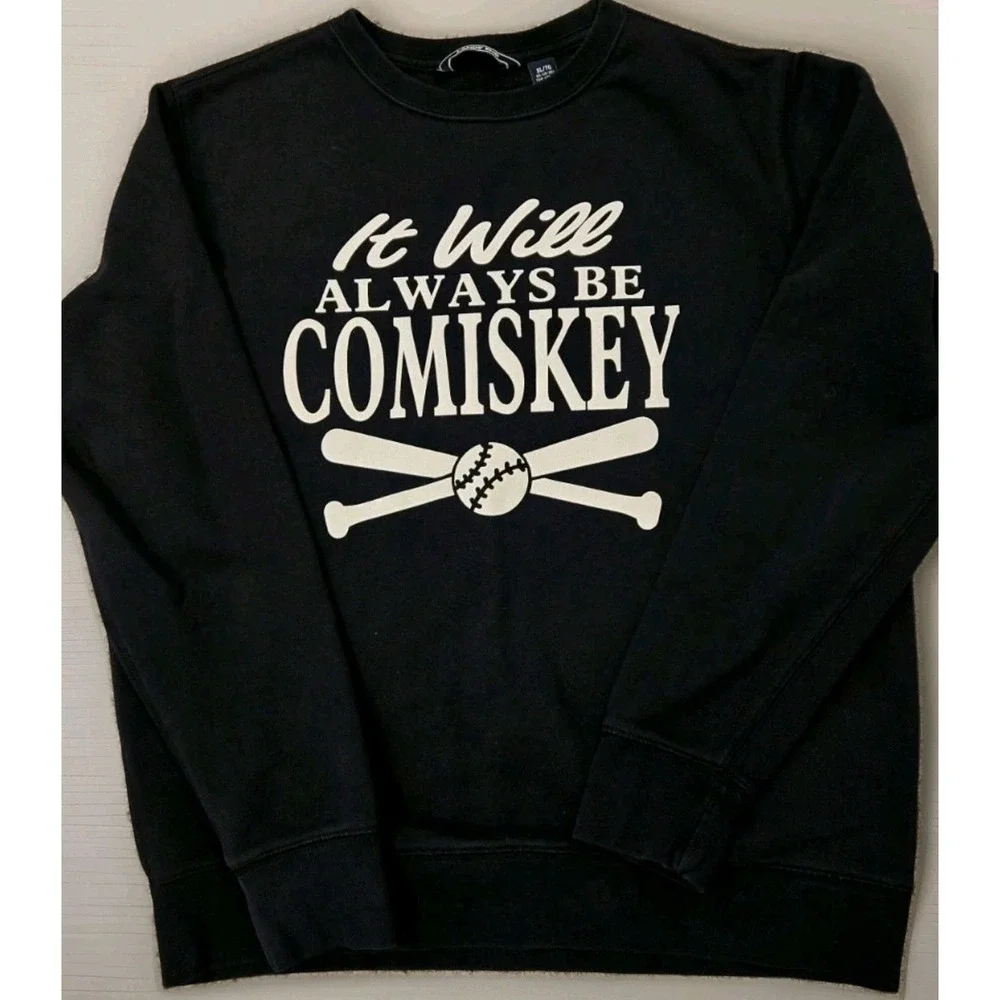 Lands End Comiskey Park Sweater Black Baseball Graphic Youth XL Chicago